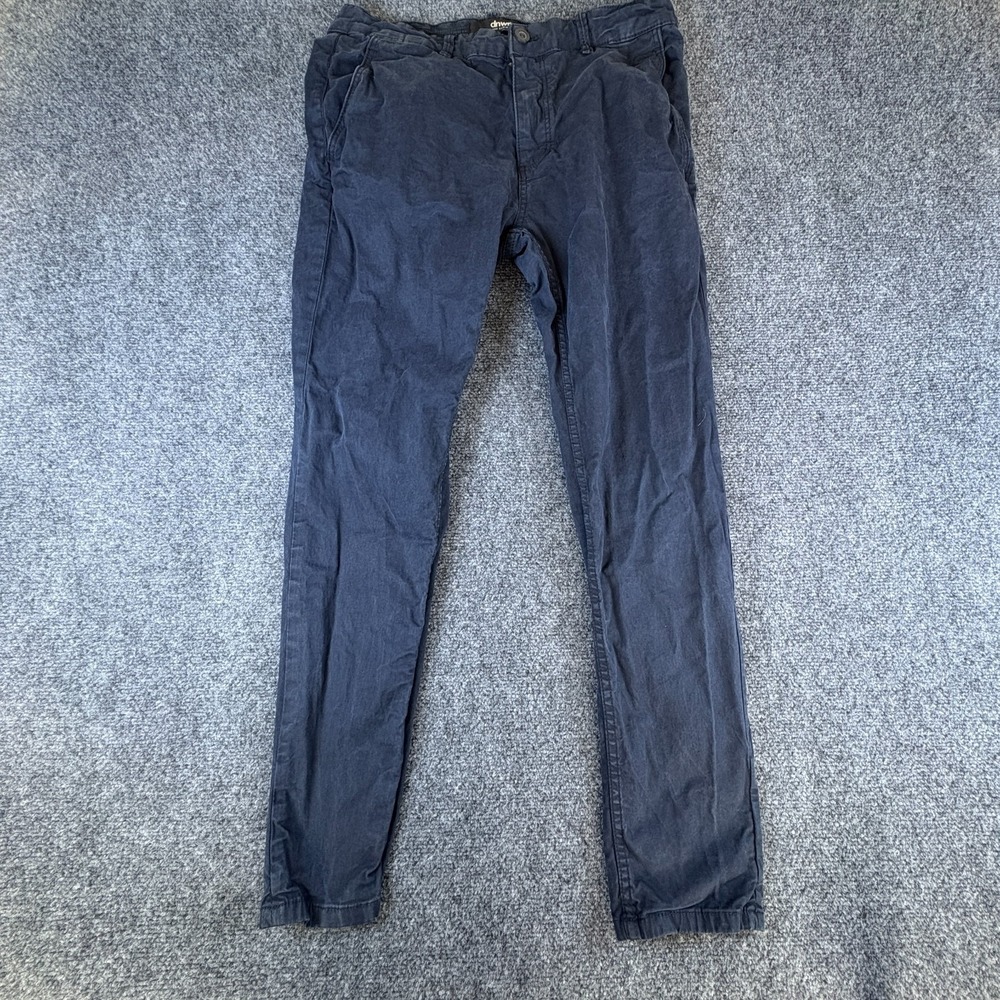 Zara DNWRโ Pants Mens 31x28 Navy Blue Cotton Low Rise Slash Pockets Slim Fit